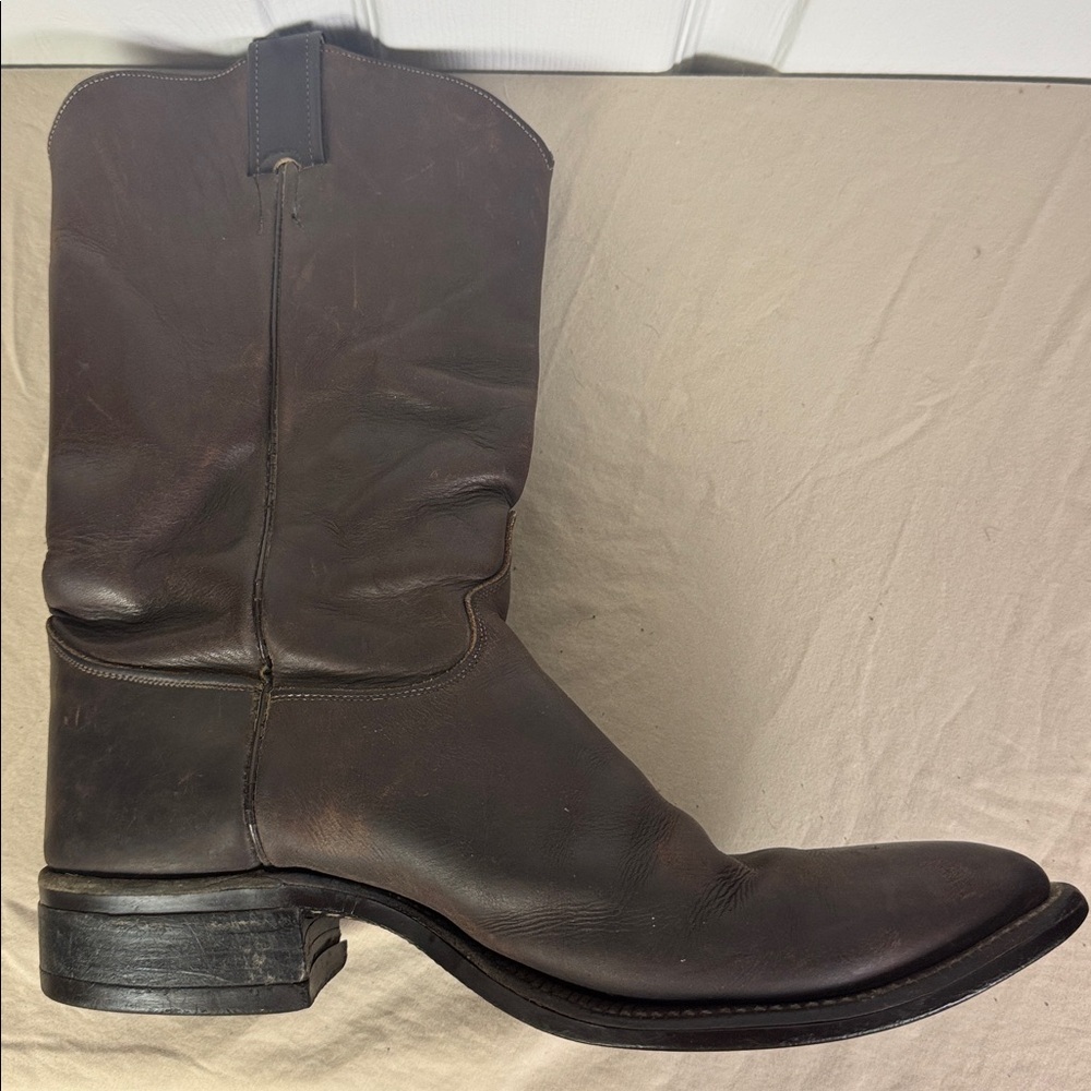 Justin men’s leather cowboy boots size 10 deep brown colour Soft - Picture 1 of 12